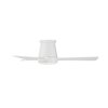 Wac 3-Blade Smart Flush Mount Ceiling Fan 44" Matte White w/3000K LED Light Kit and Remote Control F-036